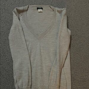 J. Crew Heather Gray V-Neck Pullover